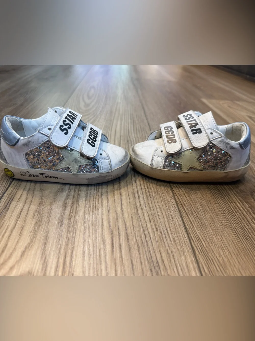 Golden Goose Kids White Sneakers with Glitter Star